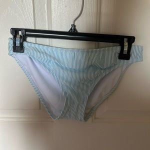 Blue and White Stripe Bikini Bottom